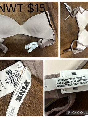 Victoria's Secret PINK Light Taupe/cocoa Wireless T-Shirt Bra
